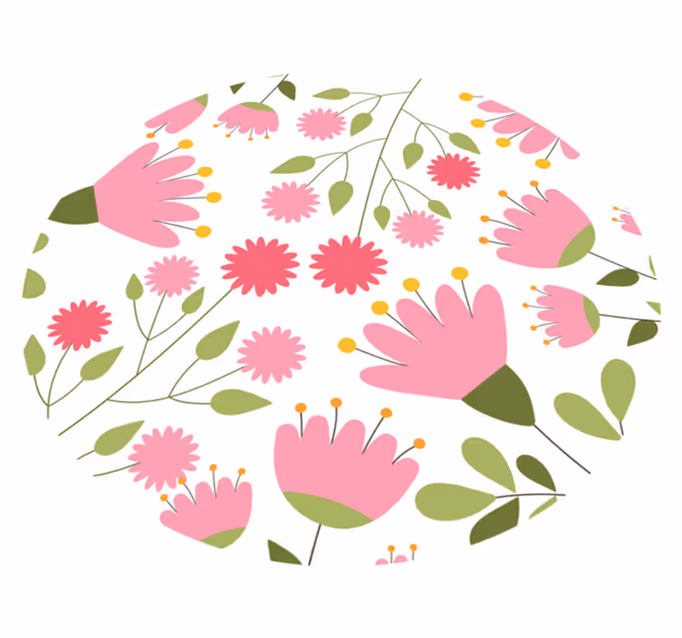 Tapis vinyle plantes motif floral délice - TenStickers