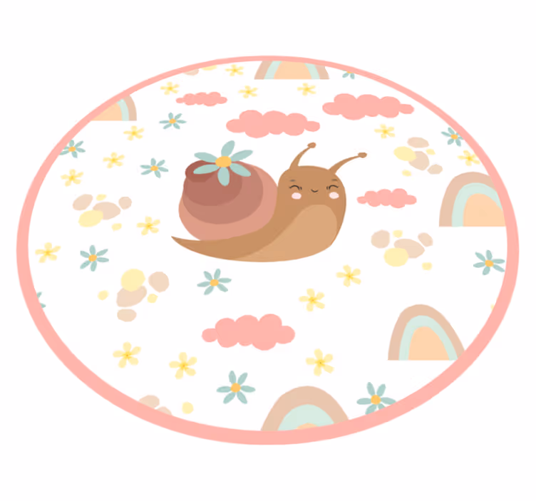 Tapis vinyle bébé illustration d'escargot joyeux - TenStickers