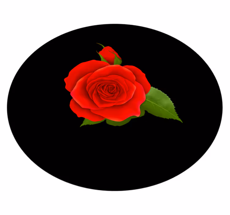 Tapis vinyle plantes délice de rose rouge - TenStickers