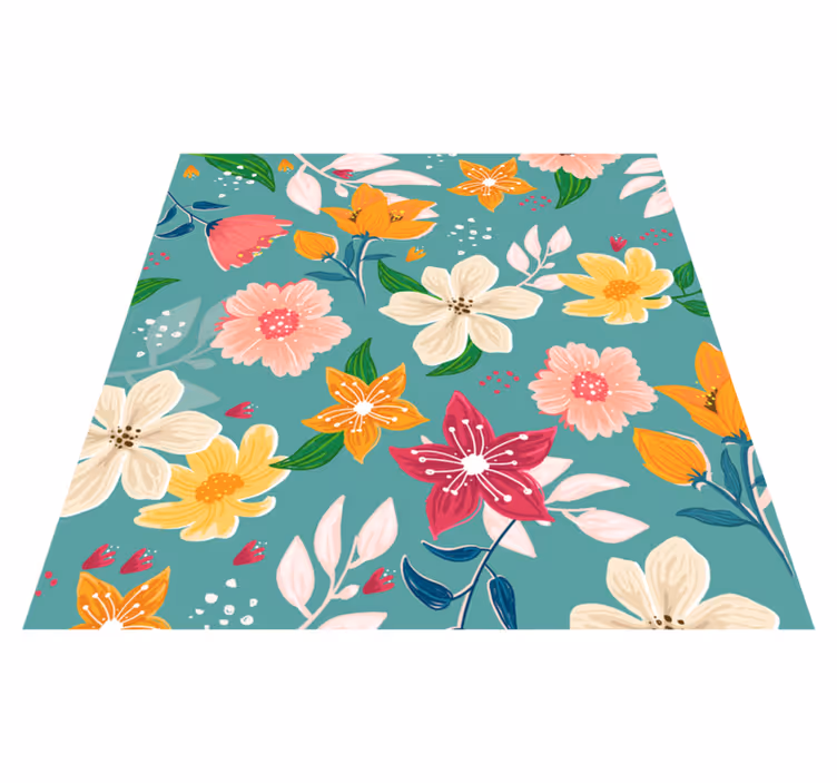 Tapis vinyle plantes jeu de motifs floraux - TenStickers