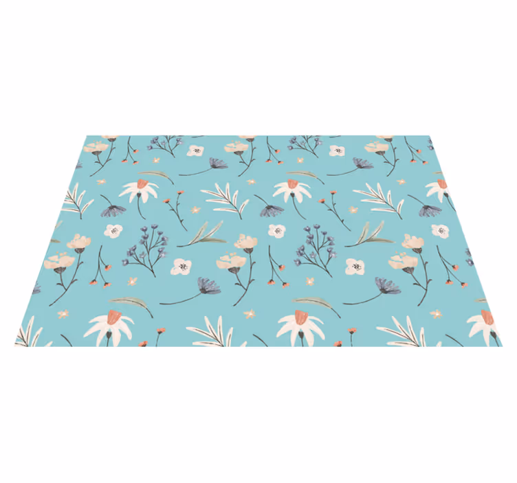 Tapis vinyle plantes motifs floraux en fleurs - TenStickers