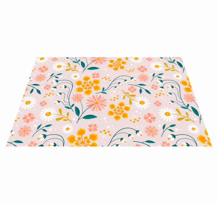 Tapis vinyle plantes conception de champ de marguerites - TenStickers