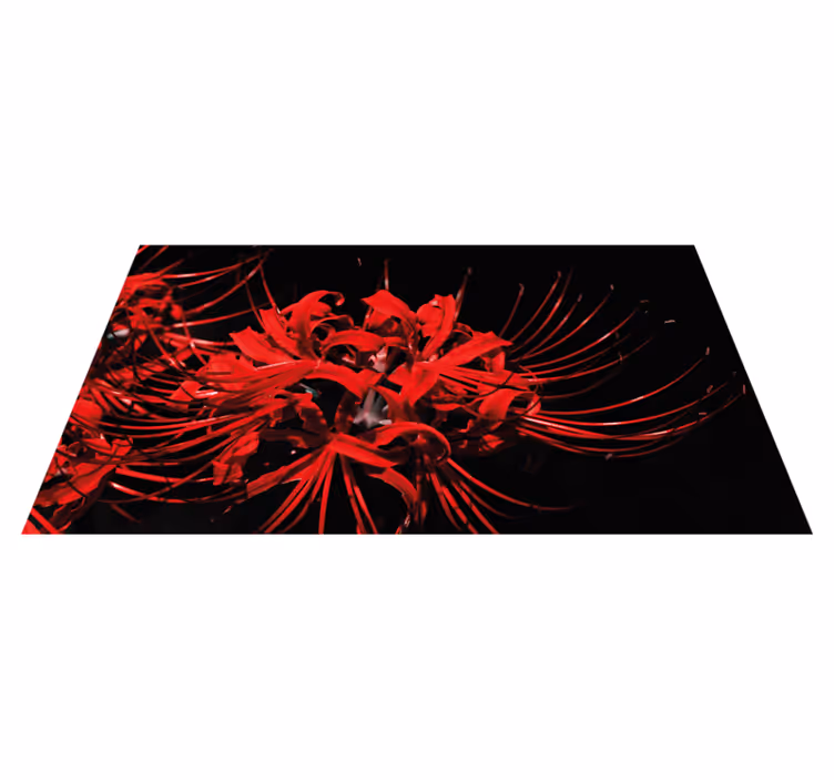Tapis vinyle plantes explosion florale rouge - TenStickers