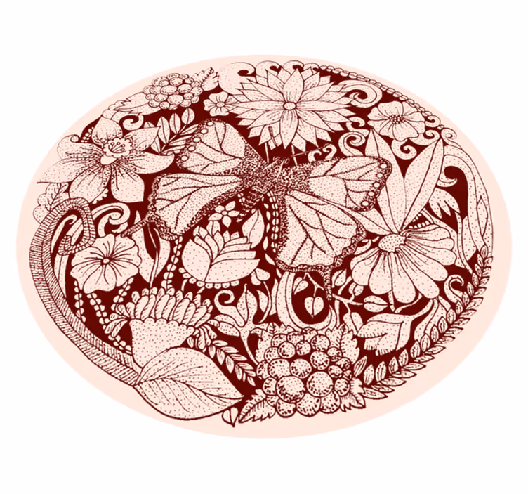 Tapis vinyle plantes conception délicate des ailes - TenStickers