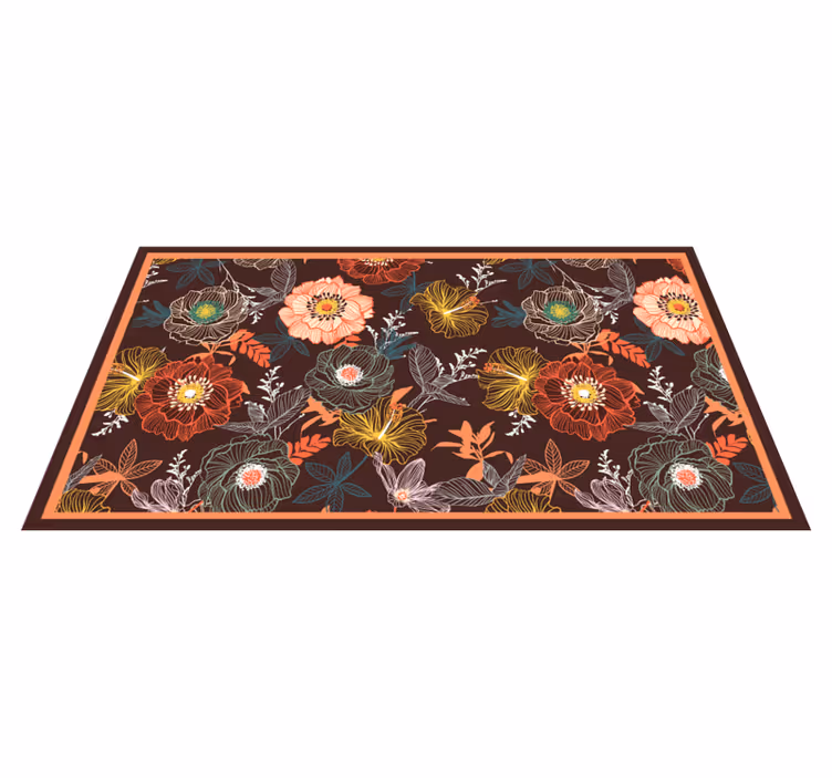 Tapis vinyle plantes conception d'éclatement vintage - TenStickers