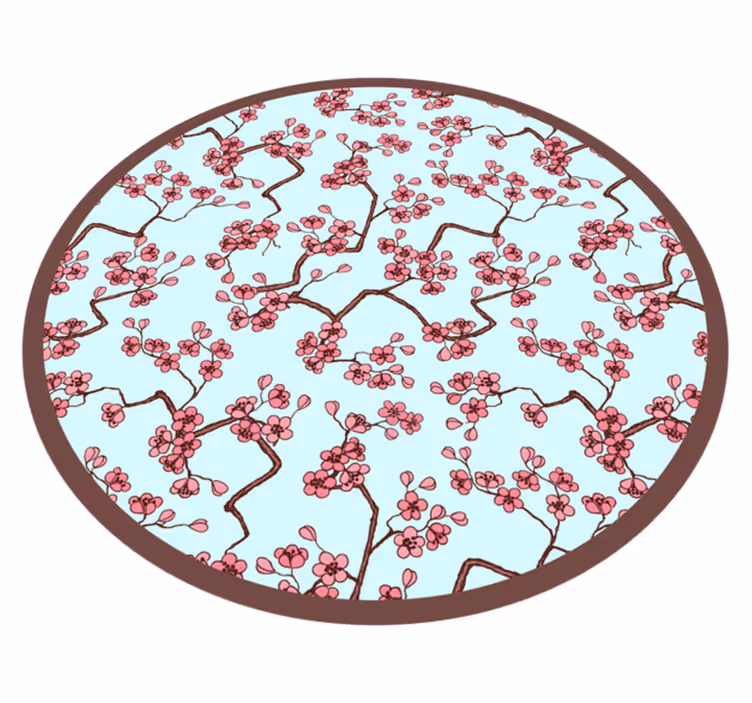 Tapis vinyle plantes motif de fleurs de cerisier - TenStickers