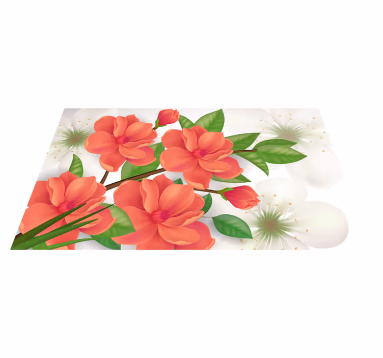 Tapis vinyle plantes arrangement fleuri coloré - TenStickers
