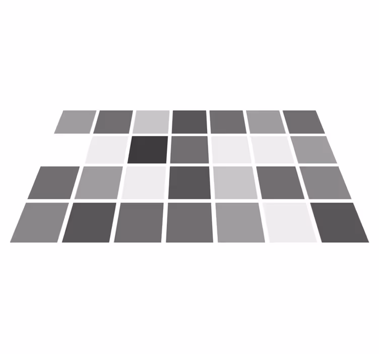Tapis vinyle salle de bain grille de tons gris - TenStickers