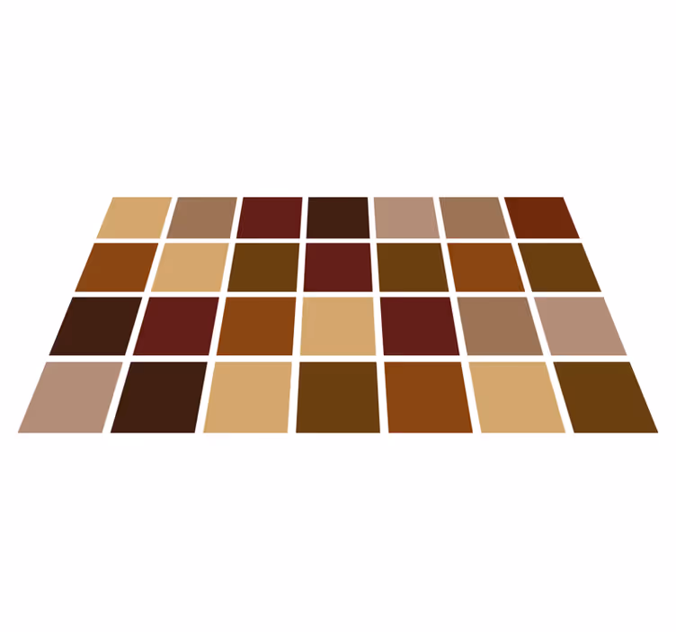 Tapis vinyle salle de bain blocs de couleurs chaudes - TenStickers