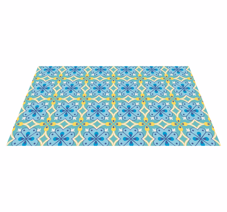 Tapis vinyle carreaux de ciment éléments florissants - TenStickers