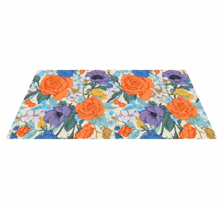 Tapis vinyle plantes composition florale vibrante - TenStickers