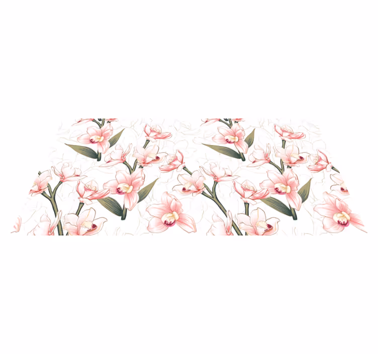 Tapis vinyle plantes motif floral délicat - TenStickers