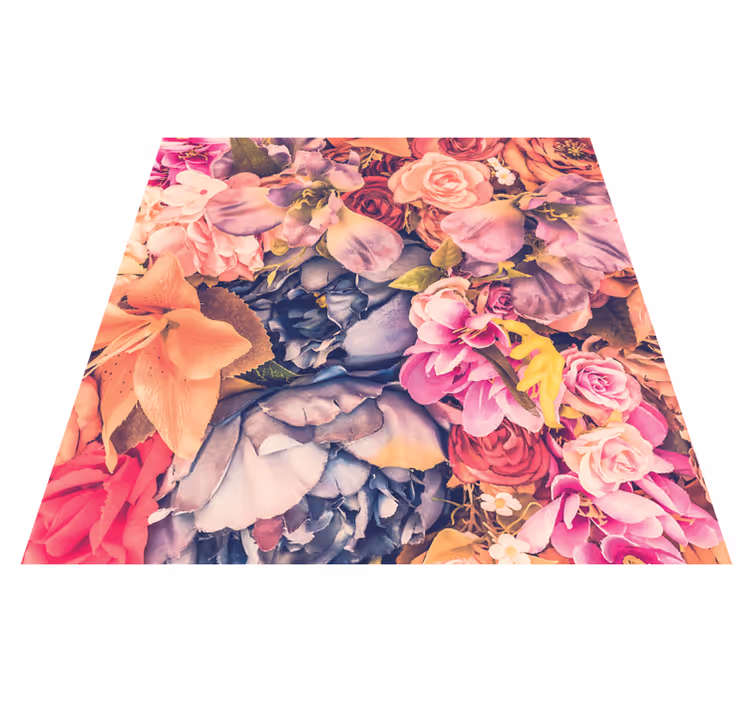 Tapis vinyle plantes élément floral vibrant - TenStickers