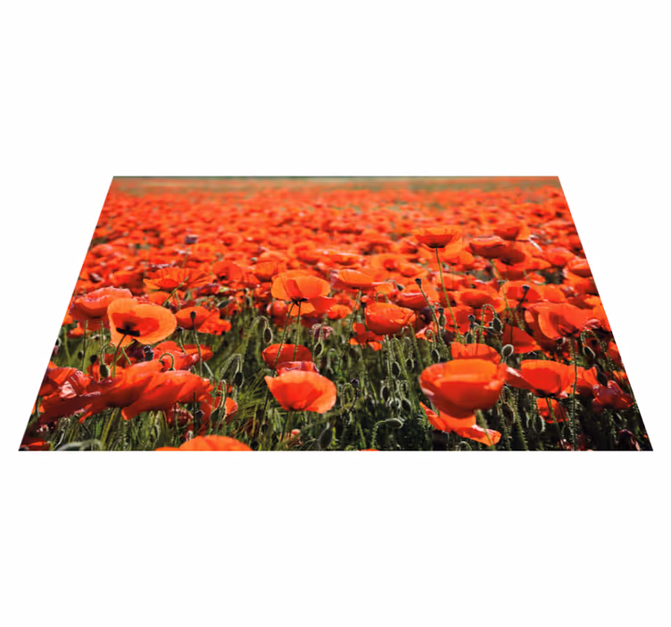 Tapis vinyle plantes coquelicots rouges vibrants - TenStickers
