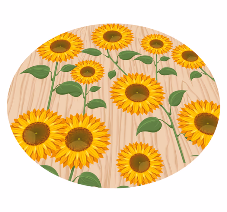 Tapis vinyle plantes bouquet de tournesols - TenStickers