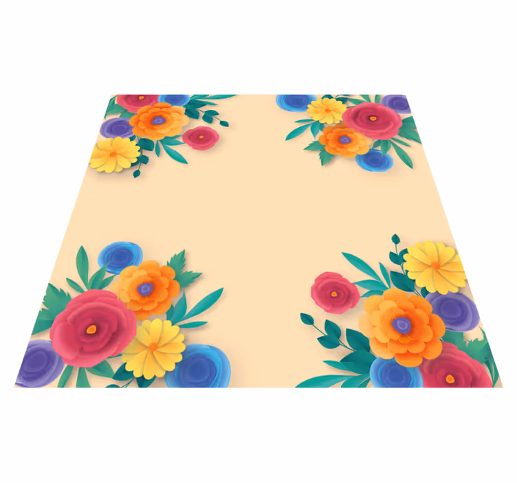Tapis vinyle plantes floraison vive - TenStickers