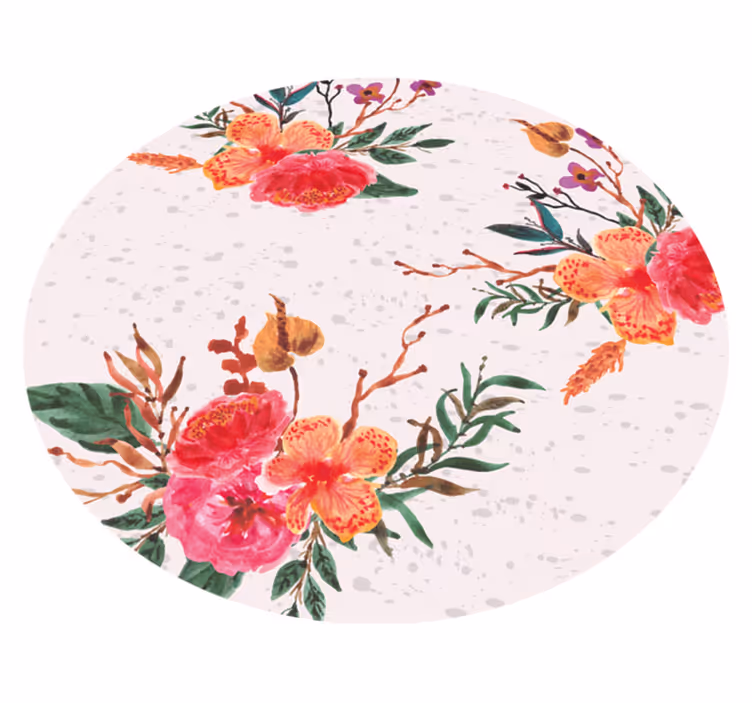 tapis vinyle salon Fleurs en effet de texture - TenStickers