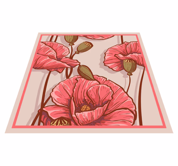 Tapis vinyle plantes design floral élégant - TenStickers
