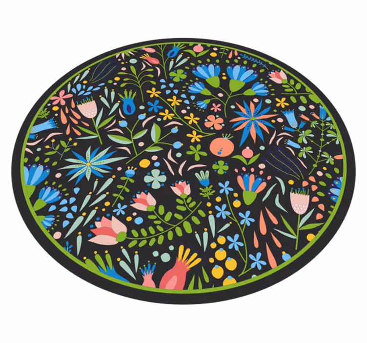 Tapis vinyle plantes imprimé botanique vibrant - TenStickers
