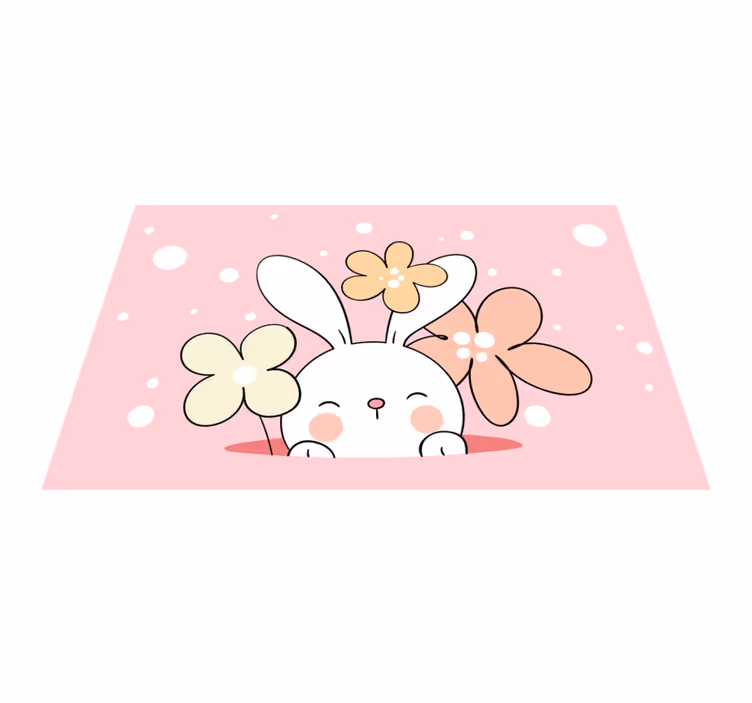 Tapis vinyle pour enfants illustration de bébé lapin - TenStickers