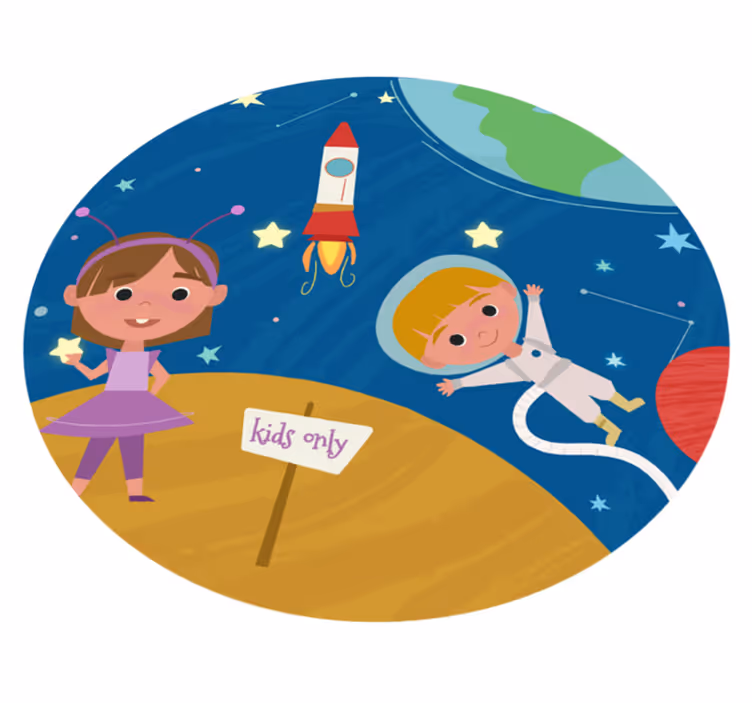 Tapis vinyle jeux aventure spatiale amusante - TenStickers