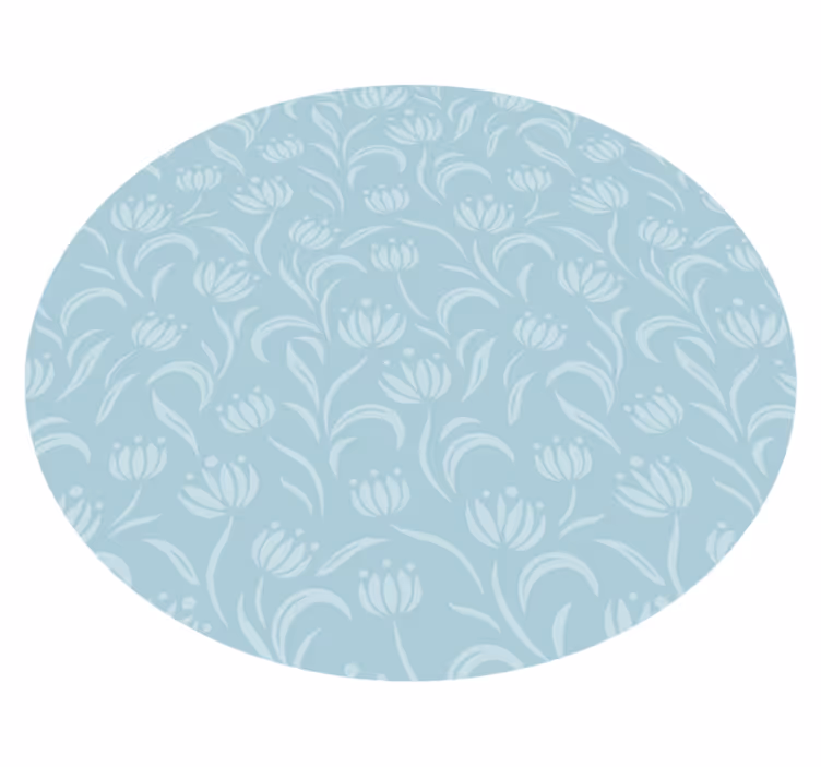 Tapis vinyle plantes motif bleu doux - TenStickers