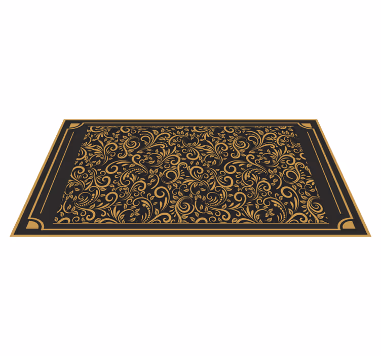 Tapis vinyle couloir feuillage élégant et doré - TenStickers