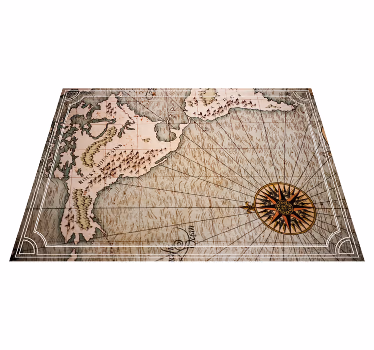 Tapis vinyle carte du monde carte nautique rétro - TenStickers