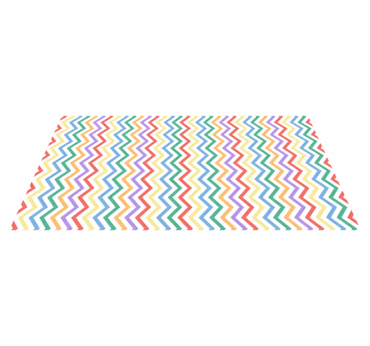 Tapis vinyle géométrique motif en zigzag vibrant - TenStickers