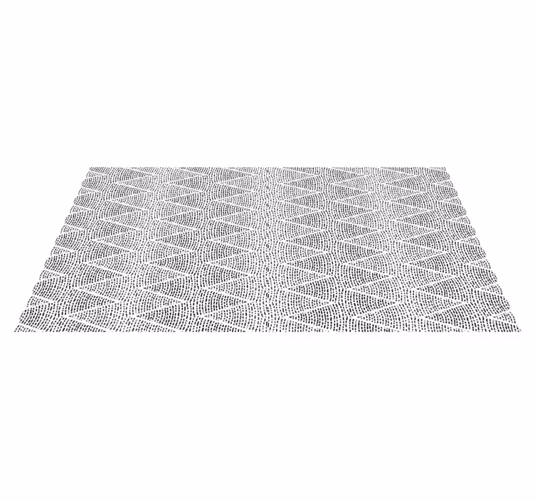 Tapis vinyle nordique vagues noires triangulaires - TenStickers