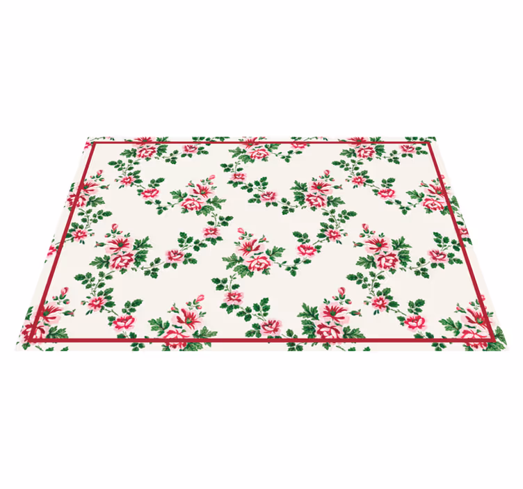 Tapis vinyle plantes fleurs à motifs floraux - TenStickers