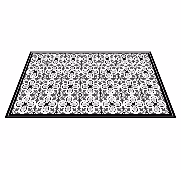 Tapis vinyle cuisine carreaux noirs et blancs - TenStickers