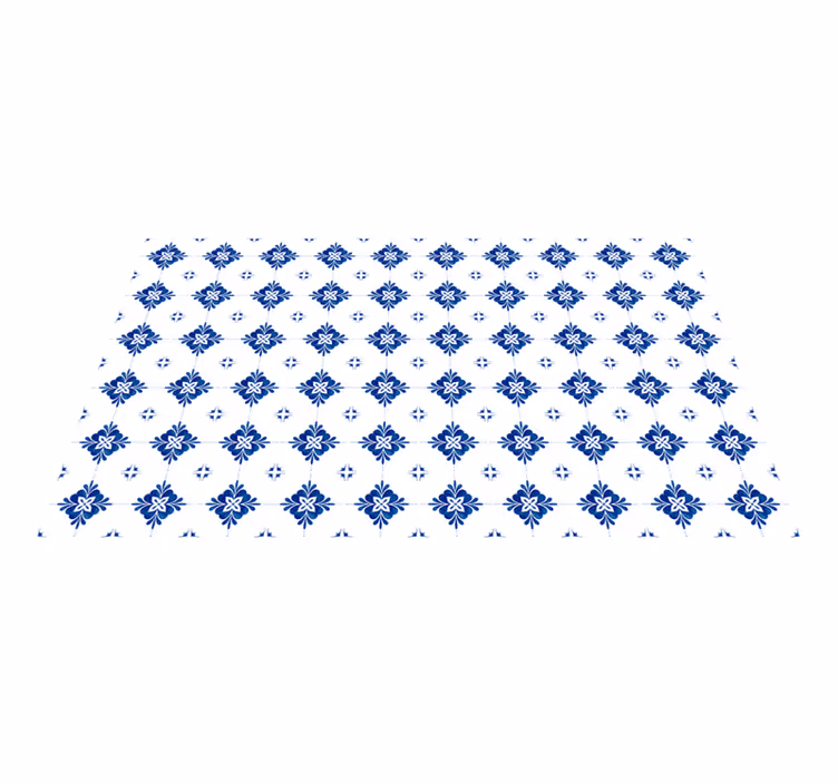 Tapis vinyle cuisine carreaux de ciment vintage bleu - TenStickers