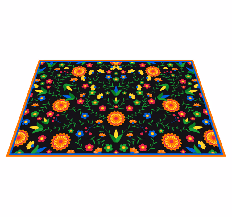 Tapis vinyle plantes couleurs motif vibrant - TenStickers