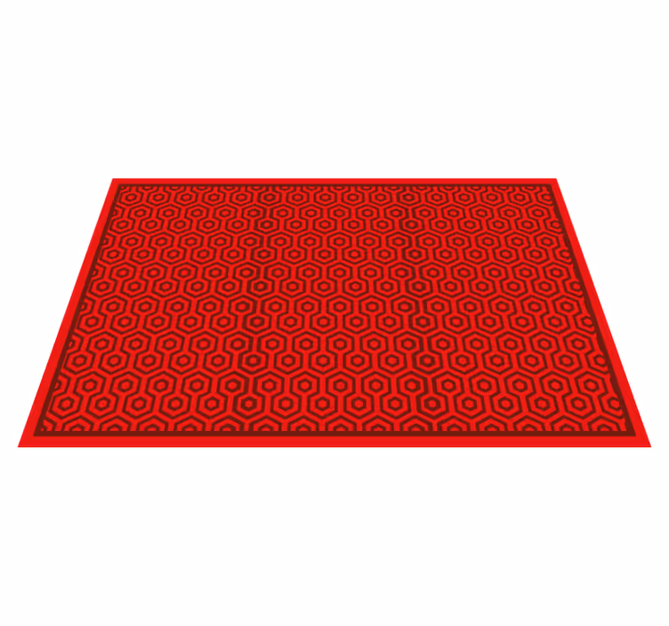Tapis vinyle géométrique disposition hexagonale rouge - TenStickers