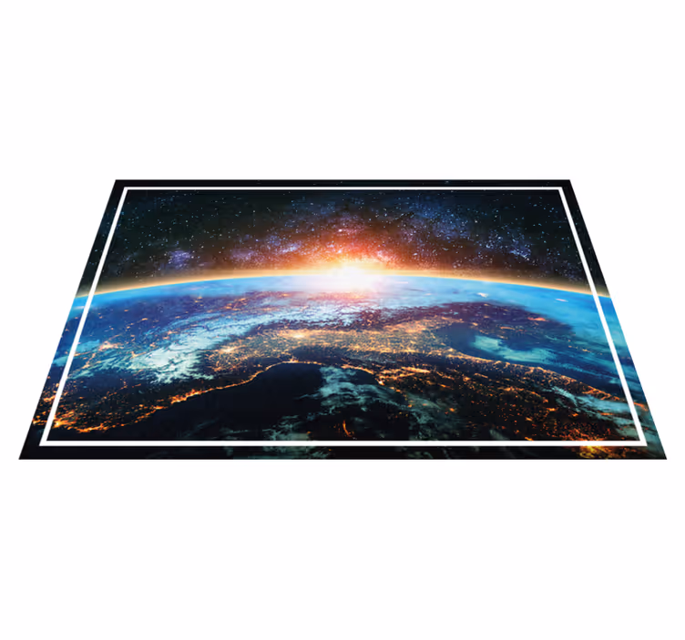 Tapis vinyle carte du monde vue planétaire - TenStickers