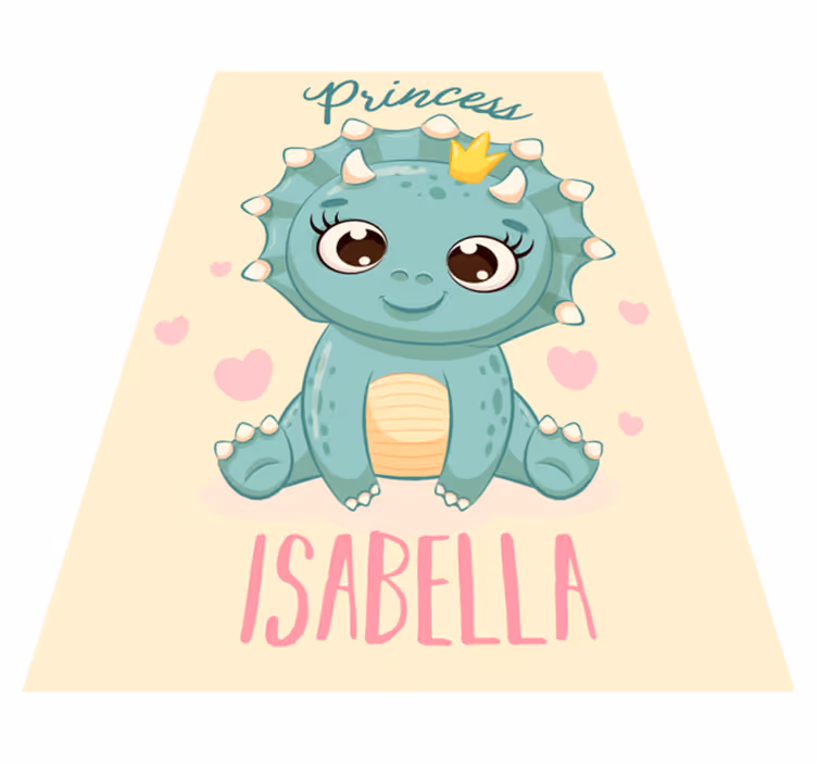 Tapis vinyle autres tapis princesse dinosaure avec nom - TenStickers