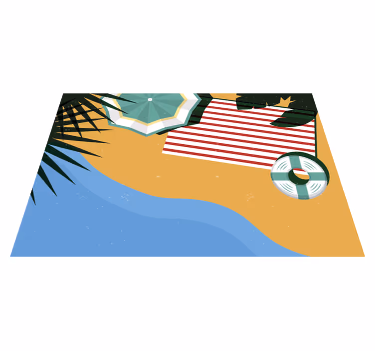 Tapis vinyle nature scène de pique-nique sur la plage - TenStickers
