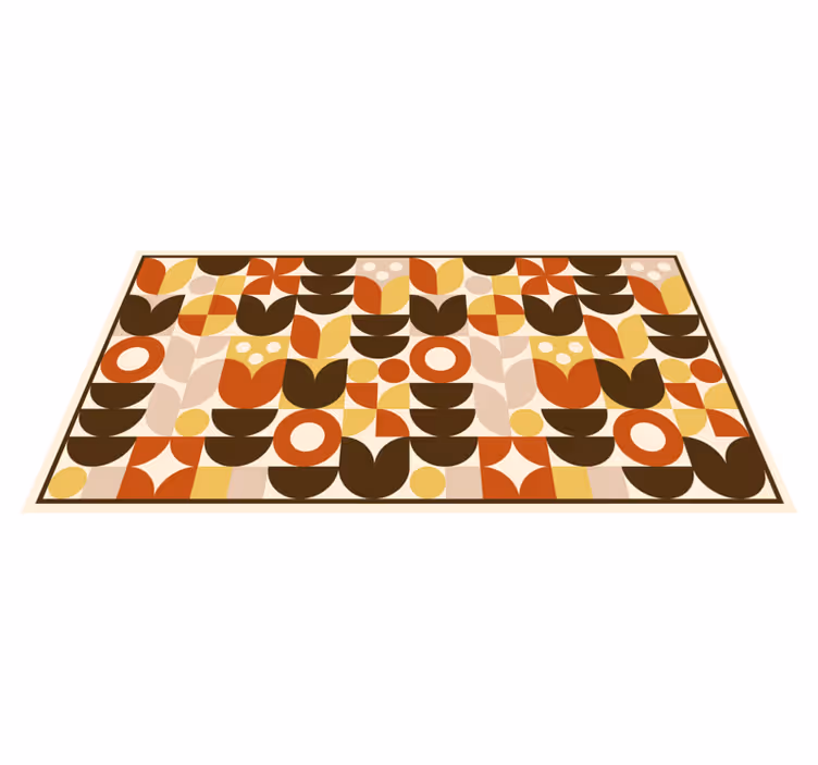 Tapis vinyle vintage formes de tulipes rétro - TenStickers