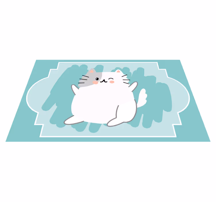 Tapis vinyle bébé illustration de chat mignon - TenStickers