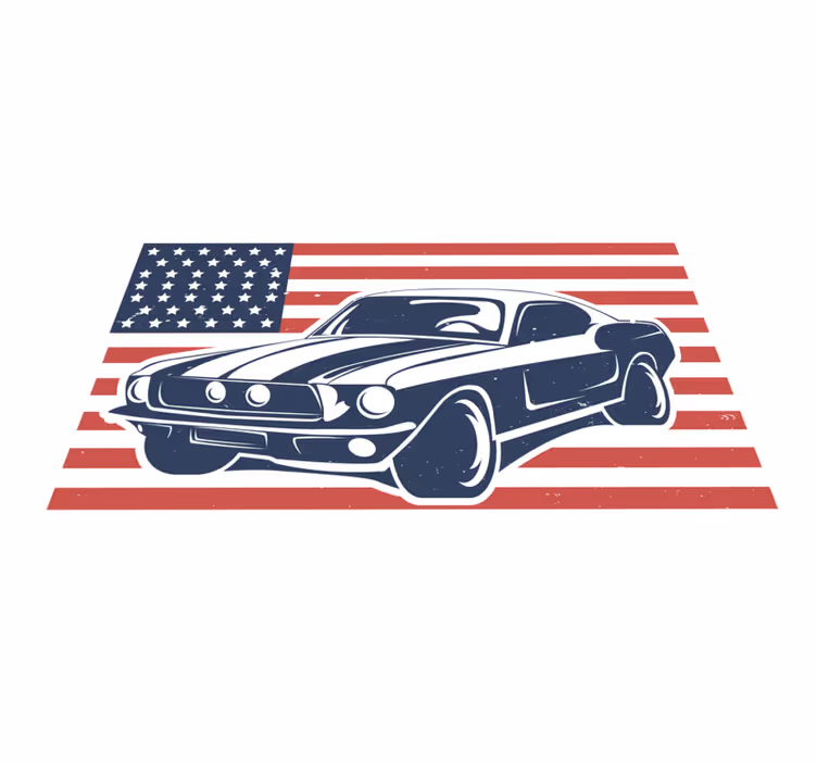 tapis vinyle salon Voiture de muscle de légende américaine - TenStickers