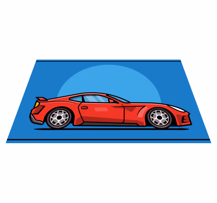 Tapis vinyle ado voiture de sport rouge - TenStickers