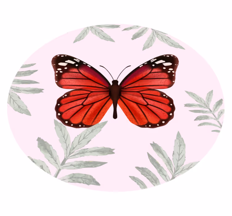 Tapis vinyle plantes design papillon - TenStickers