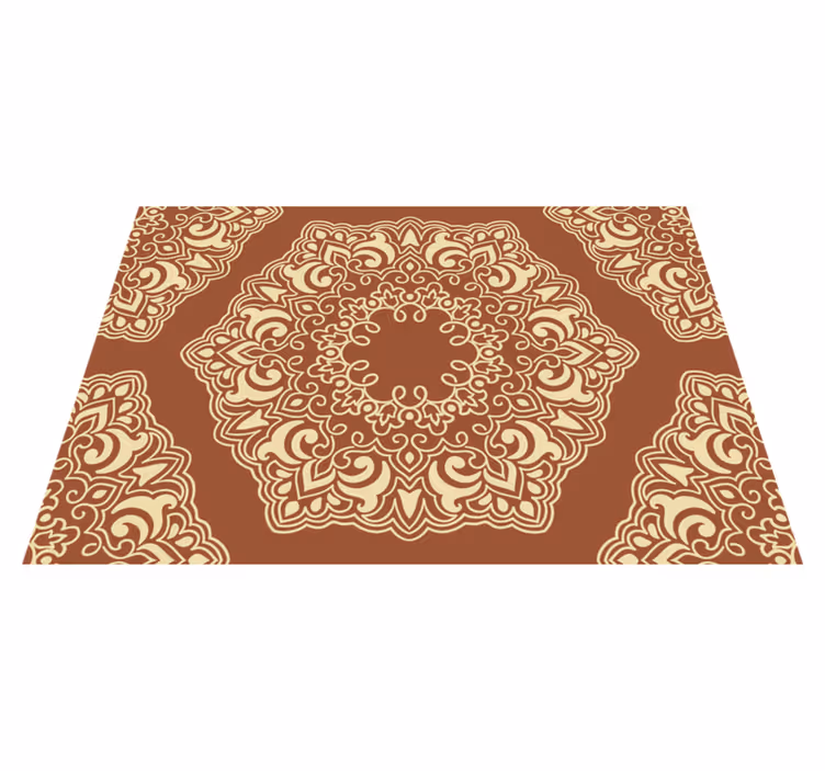 Tapis vinyle mandala arrangement botanique complexe - TenStickers