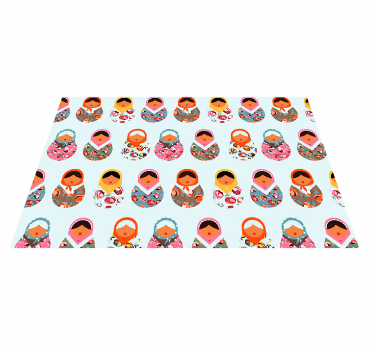 Tapis vinyle éthnique poupées matriochka vibrantes - TenStickers