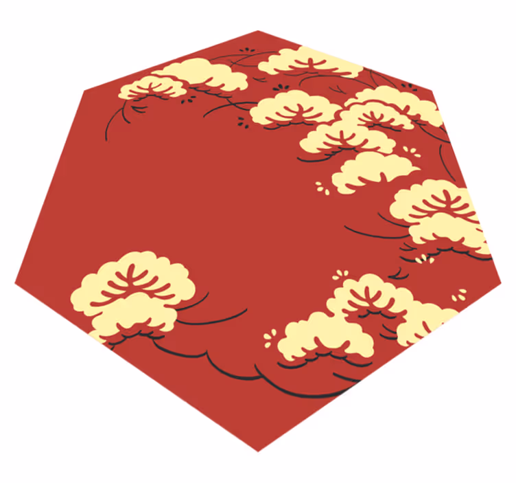 Tapis vinyle plantes motif floral nuageux - TenStickers