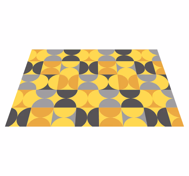 Tapis vinyle géométrique motif circulaire - TenStickers