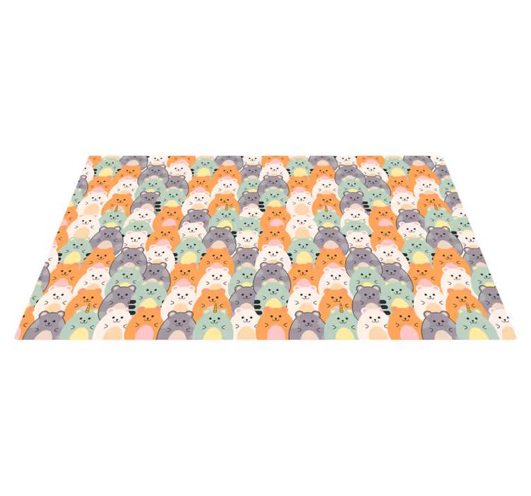 Tapis vinyle entrée expressions animales adorables - TenStickers