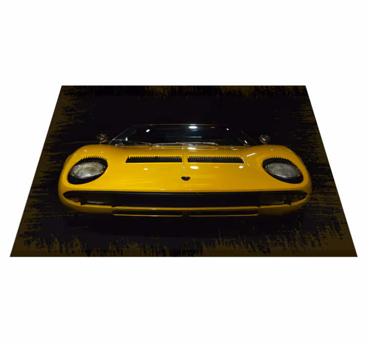 Tapis vinyle route voiture de sport jaune classique - TenStickers