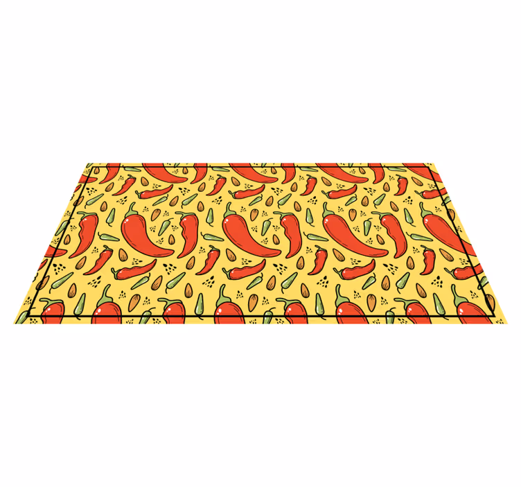 Tapis vinyle cuisine Piment rouge et vert - TenStickers